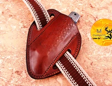 HandMade GENUINE Leather Sheath For Folding Knife Cover Pouch Belt Loop