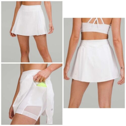 Lululemon Side-Pleat High-Rise Tennis SkirtWhite size 6 NWT
