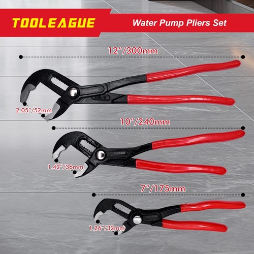 Water Pump Pliers Set Plumbing Pliers 7-inch 10-inch 12-inch Groove Slip Join... - Picture 3 of 5