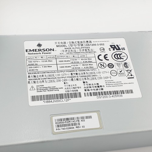 Juniper EX4500-PWR1-AC-FB Emerson DS1200-3-002 1200W AC Power Supply 740-029654 - Picture 4 of 5