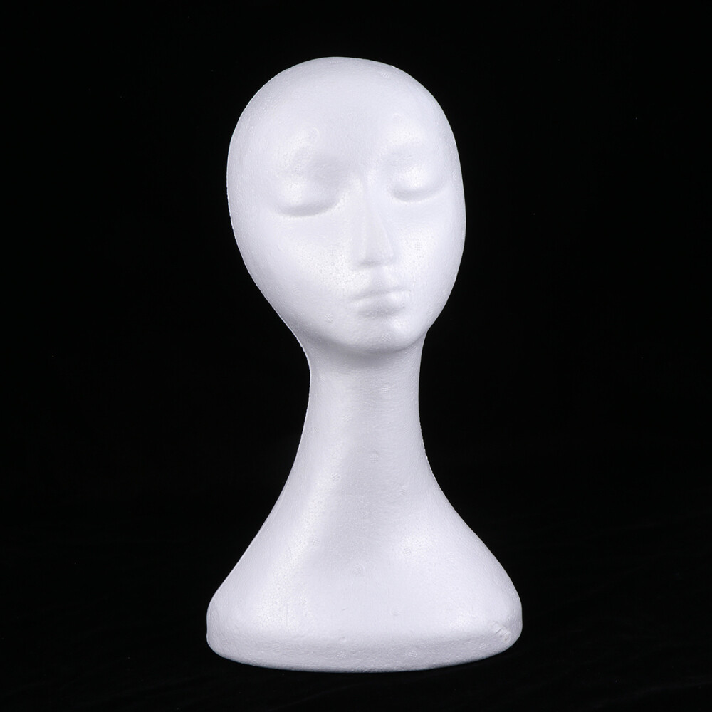 Men and Women Mannequin Head Headphone Stand Holder White Makeup