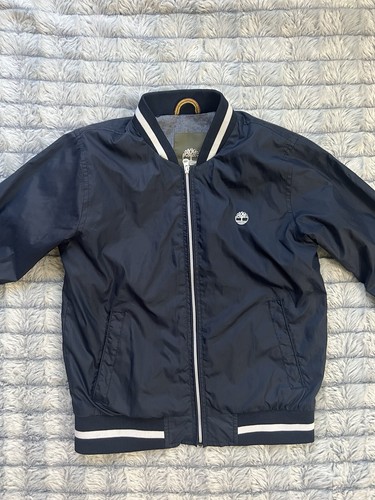 TIMBERLAND Blue Windbreaker Jacket Size 8 Bomber Outdoors Outerwear Zip Up NWOT - Picture 2 of 18