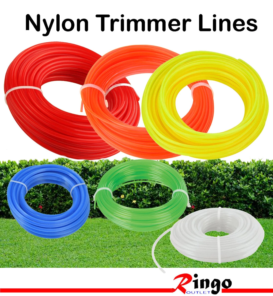 Nylon Strimmer Line Cord wire 1.3mm 1.6mm 2mm 3mmx 15M universal grass trimmer