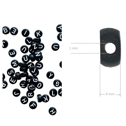 100 piezas cuentas de acrílico planas redondas de 7 mm alfabeto / letra y números mezcladas al azar - Imagen 15 de 23