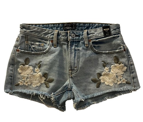 Abercrombie Women’s Size 2 Harper Low Rise Denim Shorts New with Tags - Picture 1 of 2