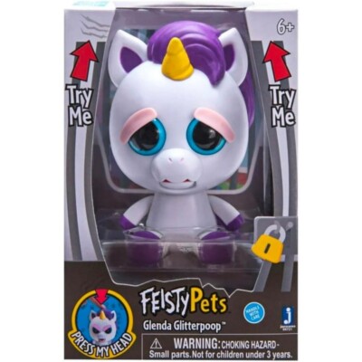 Feisty Pets Glenda Glitterpoop Face Changing Unicorn 4  Inch Toy Figure