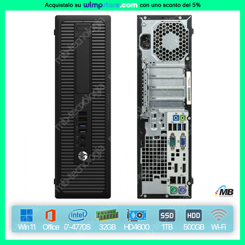 PC DESKTOP FISSO RINNOVATO HP WIN 11 INTEL i7 WI-FI 1TB SSD 32GB RAM OFFICE - Afbeelding 1 van 6