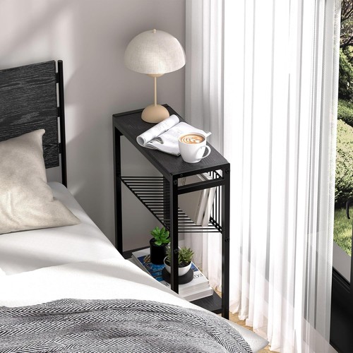 Narrow Side Table End Table for Small Space, 3-Tier Nightstand Bedside Table - Picture 2 of 3