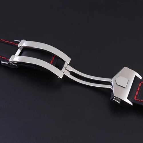 22 mm Leder Uhrenarmband Uhrenarmband Faltschließe für Tag Heuer Grand Carrera F1 - Bild 6 von 21