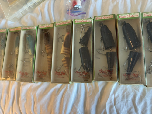 11 Striper Lures Plugs 6" jointed Creek Chubs new in box rare