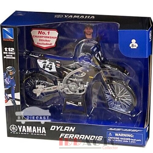 NUEVA MOTO DE CROSS RAY YAMAHA FACTORY RACE TEAM YZ450F 1/12 #14 DYLAN FERRANDIS 58333 - Imagen 2 de 2