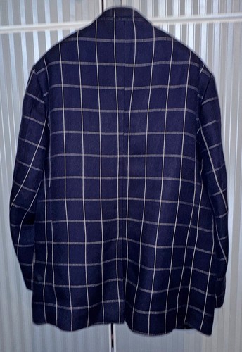 POLO RALPH LAUREN AUTHENTIC LUXURY 100% LINEN BLUE JACKET 50 IT - 40 USA MINT - Picture 4 of 5