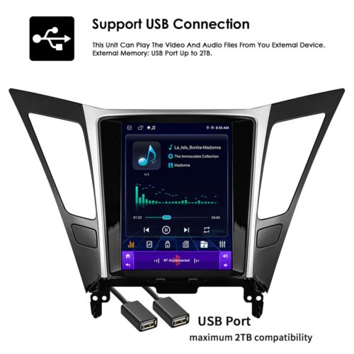 9.7" HD Screen Android 12.0 Car Stereo Radio 2+32GB For Hyundai Sonata 2011-2015 - Foto 10 di 16
