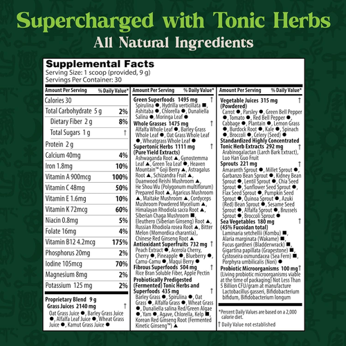 ✨Tonic Alchemy Superfood Verdi in Polvere con 91 Ingredienti: Erbe Toniche, Ashwaga - Foto 2 di 6