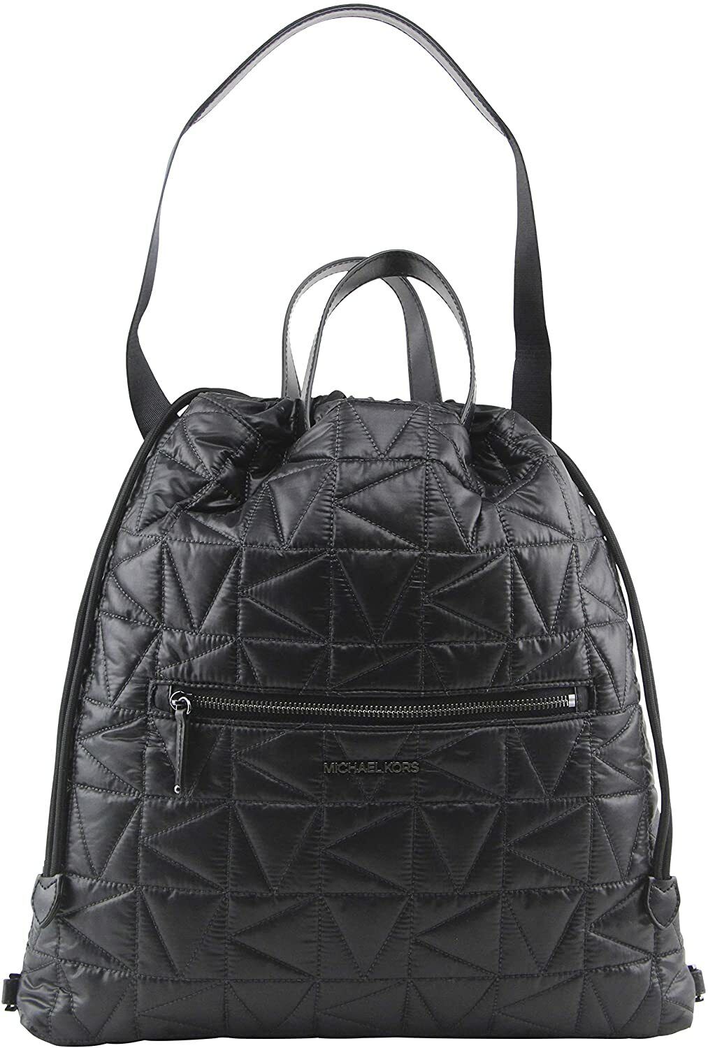 Michel Kors Winnie $448 Convertible Backpack Travel Handbag Purse Black Quilted