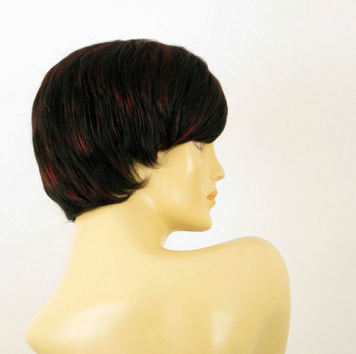 wig for women 100% natural hair black and red wick ref SHARONA 1b410 PERUK - Imagen 7 de 8