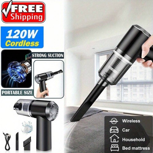 Ultra Quiet Portable Car Vacuum, USB Charging, Strong Suction, Wireless Handheld - Picture 3 of 11