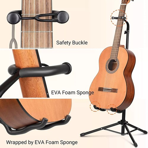 CAHAYA Gitarrenständer Boden Universal für akustische E-Gitarren Bass Banjos... - Bild 3 von 9
