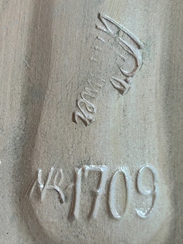 Französische Keramik 1709 7 1/4" Gesicht Skulptur signiert siehe Beschreibung, hat Riss/Chip - Bild 8 von 22