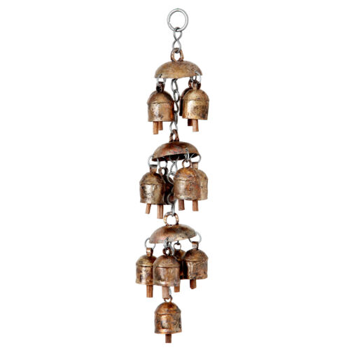 Rustic Gold Bells Memorial Chandelier Wind Chimes For Outdoors Farmhouse - Picture 2 of 4