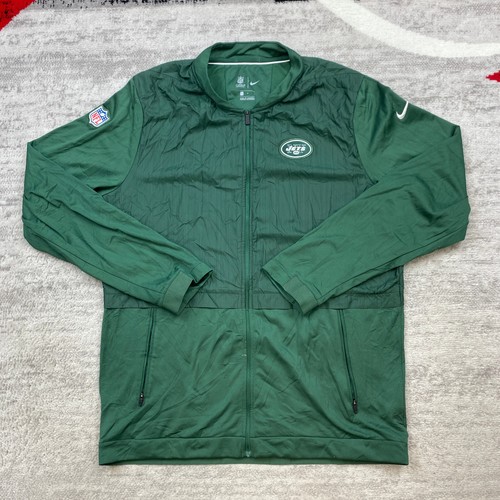 Nike New York Jets Chaqueta Lateral Sobre el Campo Grande Verde Swoosh Cremallera Fútbol NFL - Imagen 1 de 15
