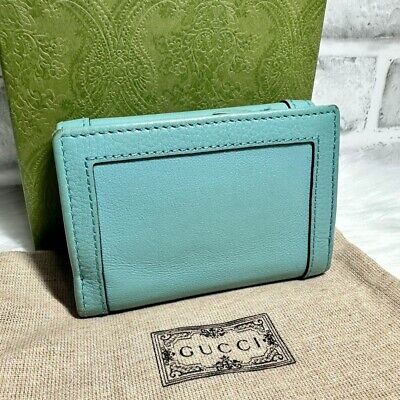 GUCCI Trifold Wallet Diana Bamboo Light Blue GG Marmont From GUCCI Trifold Wallet Diana Bamboo Light Blue GG Marmont From