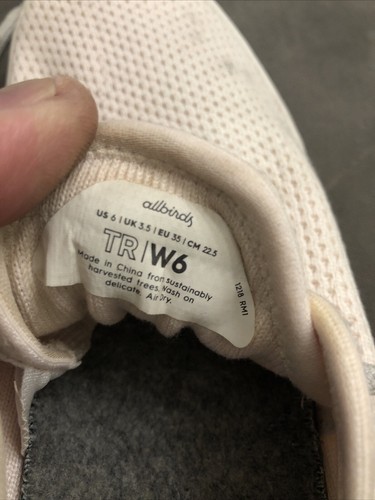 AllBirds Tree Runners TR Pinkish White Women Size W6 (Used) - 第 6/11 張圖片