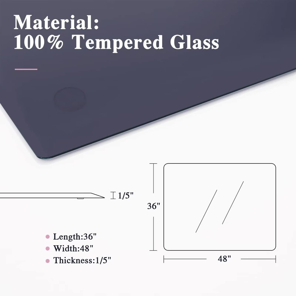 Tempered Glass Chair Mat Desk Chair Mat for Carpeted Floors Office