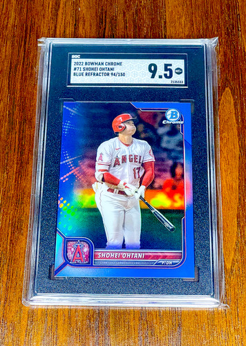 Shohei Ohtani 2022 Bowman Chrome #71⚾⚾⚾SGC 9.5 MT+⚾⚾⚾Blue Refractor ⚾⚾⚾SN#/150