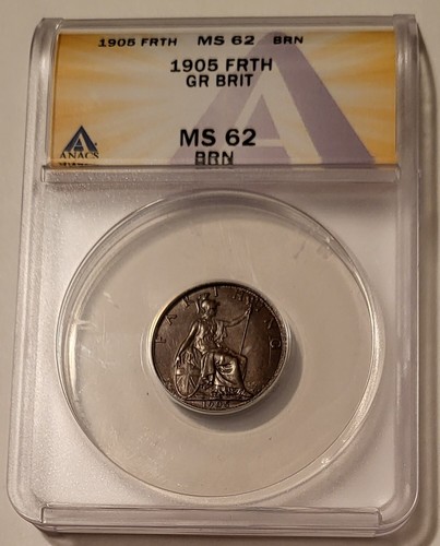 Great Britain Edward VII 1905 Farthing MS62 BN ANACS