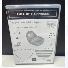 Stampin Up FULL OF HAPPINESS Easter Eggs Chick Rubber Stamps