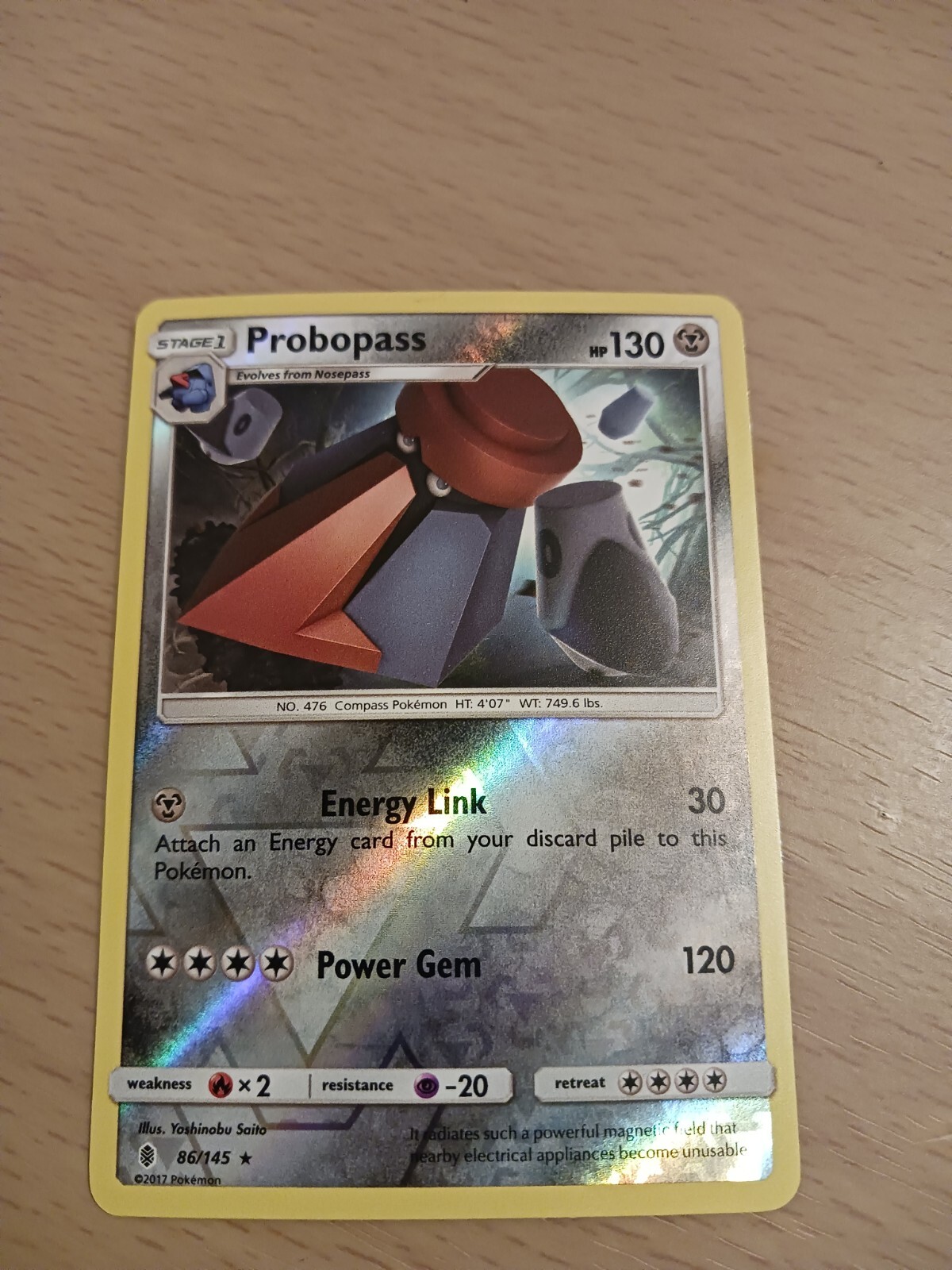 Pokémon TCG Probopass Sun & Moon: Guardians Rising 86/145 Reverse Holo Rare