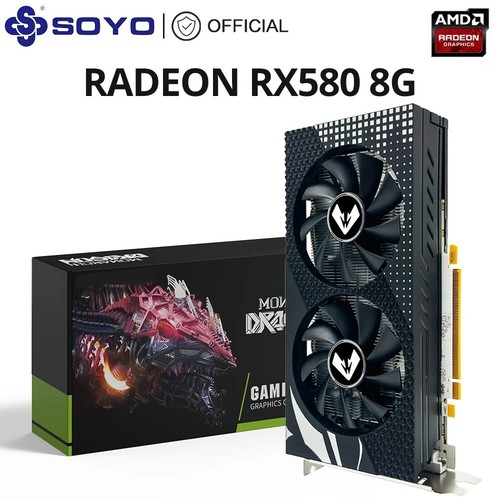 SOYO Radeon RX580 2048SP 8GB GDDR5 GPU PCIE3.0x16 for Gaming & Desktop PCs