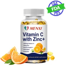 Vitamin C Capsules 1000mg+ Zinc 20mg For Immune System Support for Men and Women