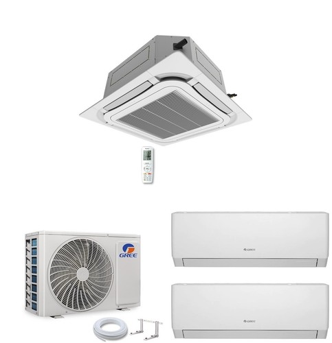 GREE Pular matt MultiSplit Deckenkassette 3Räum 2x2,5+3,5kW Klima WiFi Agg 6,1kW - Bild 1 von 6