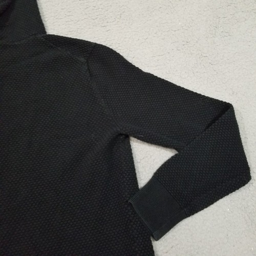 Banana Republic Hoodie Womens Small Black Thermal Waffle Pullover Sweatshirt - Picture 10 of 19