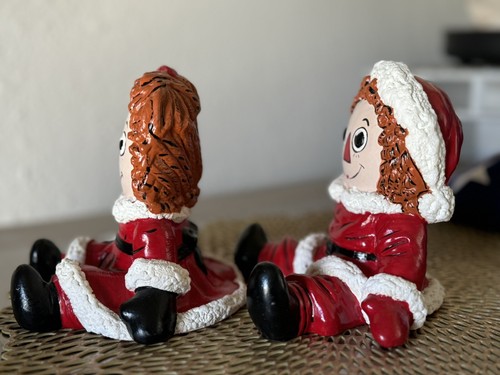 1974 Raggedy Ann & Andy Weihnachtsfiguren Bobbs-Merrill Co. Mr & Mrs Claus - Bild 2 von 8