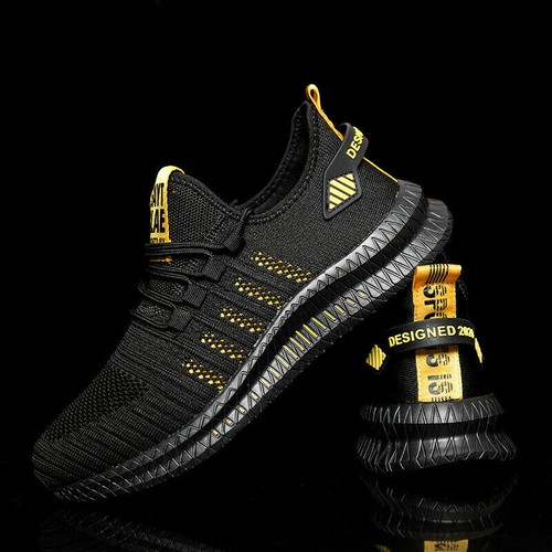 Mens Running Sports Trainers Sneakers Casual Lace Up Black Walking Shoes UK Size - Picture 16 of 17