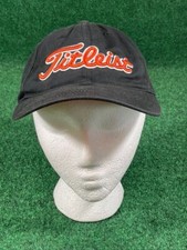 Titleist x Footjoy FJ Golf Hat Cap Black Orange Cotton Adjustable Strapback