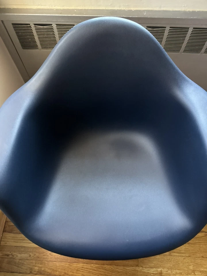 EAMES MOLDED RECYCLED PLASTIC ARMCHAIR, HERMAN MILLER X HAY BLUE - Image 4 of 4
