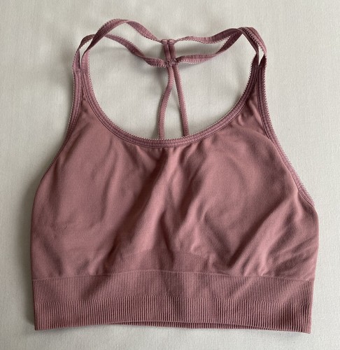 FABLETICS SPORTS BRA SZ 6 PINK WOMEN PULLOVER PADDED REMOVABLE CUP YOGA PILATES