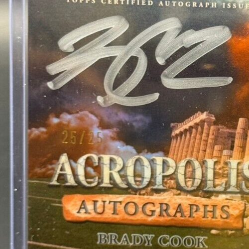 Brady Cook Mizzou - 2024 Bowman U Chrome Acropolis 25/25 SILVER INK ON CARD Auto - Picture 3 of 3