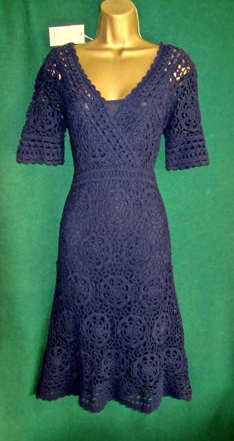 Helen Crochet Knit Boho Shift Dress 