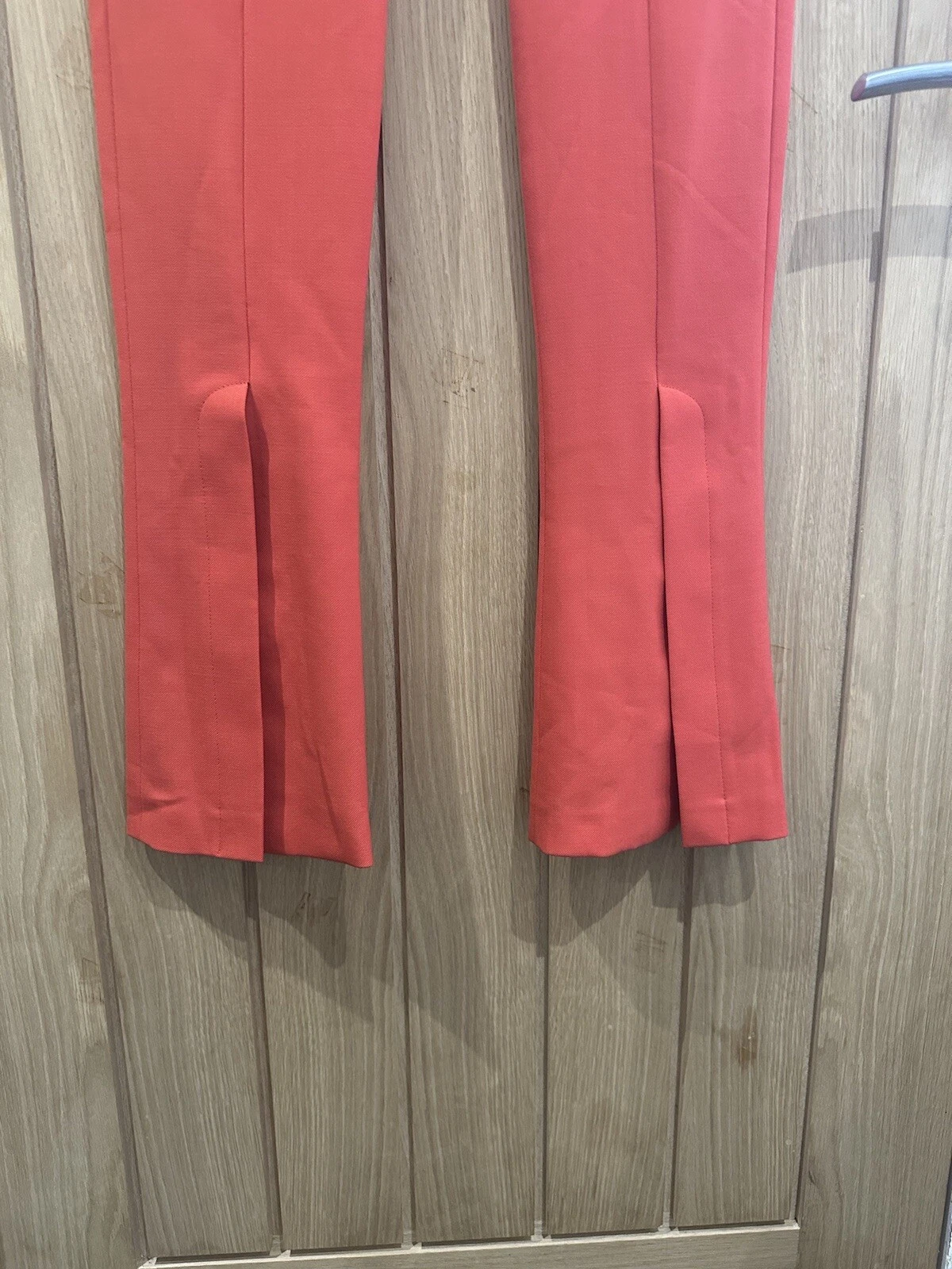 OFF WHITE PANTALONI SVASATI BIANCHI SPLIT ORLO taglia small ORIGINALI IMBALLO ORIGINALE £475 #W7