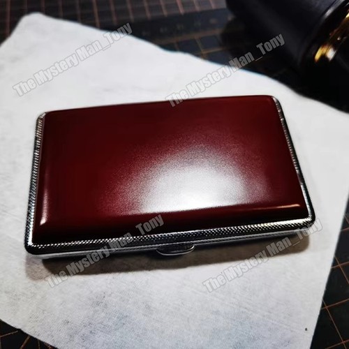 Handgefertigtes Cordovan Pferd Hintern Leder Cover Zigarettenetui Box für 100er Zigarette - Bild 7 von 9