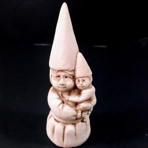 Gnome Handcrafted MarbleWorks Cut Marble Garden Figurine 5” Woman w/Child  Vtg - Picture 1 of 7
