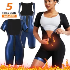 Sauna Suit Bodysuit Women Sweat Waist Trainer Full Body Shaper Fat Burn Jumpsuit