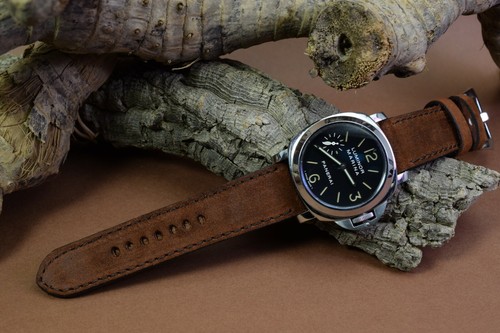 UHRENARMBAND 26 24 22 MM RUST I BRAUN ECHT LEDER VINTAGE MA STRAP F. PANERAI ETC - Picture 2 of 12