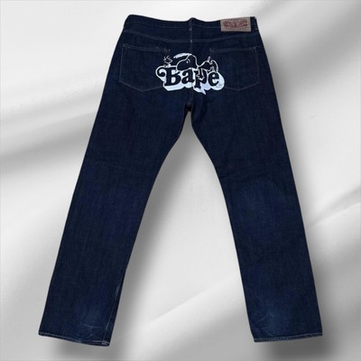 XXL Peanuts Snoopy Denim Jeans Pants A Bathing Ape 50cm Waist, New  