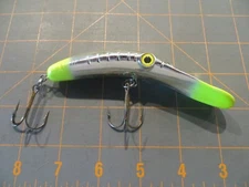 Large Vintage Worden's Mag Lip Flatfish - Chartreuse & Chrome - 4 1/2 inch